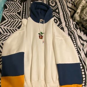 White varsity cactus hoodie